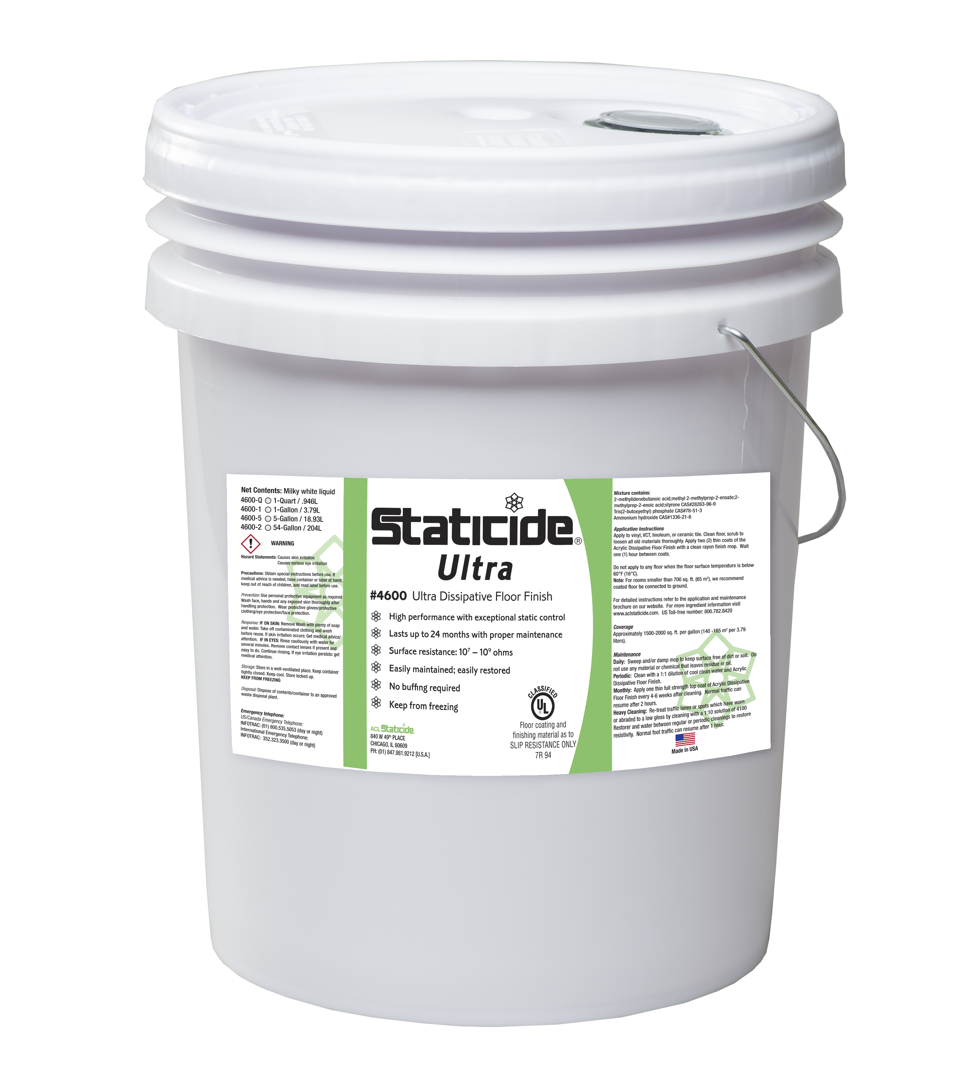 Ultra Acrylic Floor Finish, 5-GAL Pail