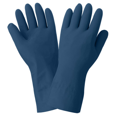 FrogWear Blue Unlined 17-Mil Rubber Latex Unsupported Gloves with Diamond Pattern Grip 10(XL)