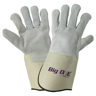 Big Ole Side Select Cowhide Leather Palm Gloves with Full Leather Back One Size