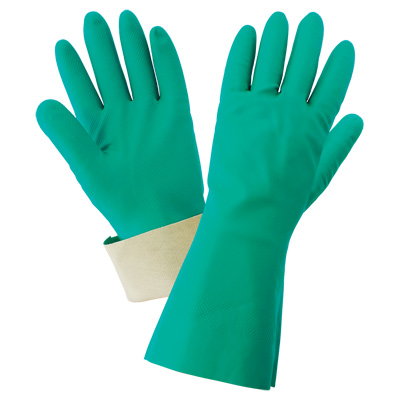 FrogWear Green 12-Mil Nitrile with a Cotton Interlock Liner Supported Gloves - LIMITED STOCK 10(XL)
