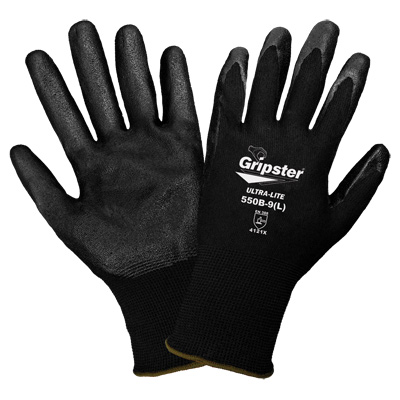 Gripster Ultra-Lite Black Foam Nitrile Coated Gloves 10(XL)