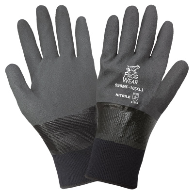 FrogWear Fully-Coated Mach Finish Nitrile Waterproof Gloves 10(XL)