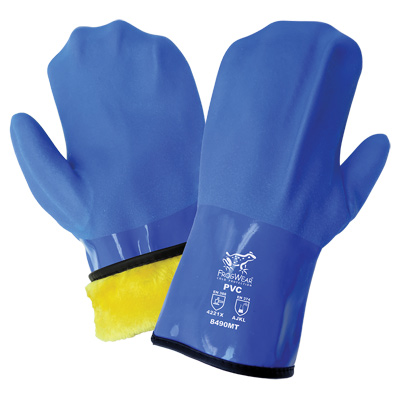 FrogWear Cold Protection Premium Flexible Waterproof Triple-Coated PVC Chemical Handling Mittens One Size