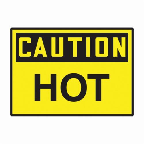Accuform LCHL675VSP Caution Safety Label, 5 in L x 3-1/2 in W, CAUTION HOT Legend, Black/Yellow, Adhesive Vinyl, 5 per Pack Labels