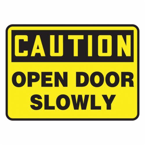 Accuform MABR607VP Caution Sign, CAUTION, 10 in H x 14 in W, Black on Yellow, Plastic, Surface Mount