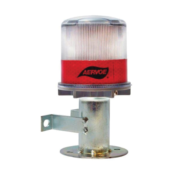 Aervoe 1197 Solar Strobe/Signal Light, 1 to 1.2 V, LED Lamp, Bracket/Wall Mount, Red Lens