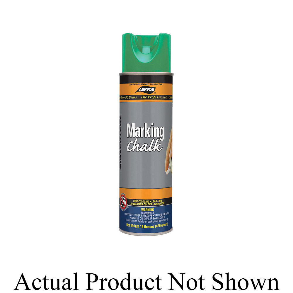 Aervoe 218 Ground Traffic Marking Chalk, 20 oz Container, Yellow, 928 linear ft/can Coverage, 8 hr Curing