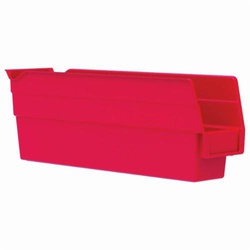 Akro-Mils 30110RED Shelf Bin, 11-5/8 in L x 2-3/4 in W x 4 in H, 54 cu-in, Red
