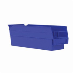 Akro-Mils 30120BLUE Shelf Bin, 11-5/8 in L x 4-1/8 in W x 4 in H, 78 cu-in, Blue