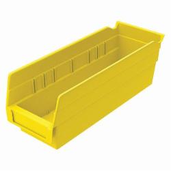 Akro-Mils 30120YELLO Shelf Bin, 11-5/8 in L x 4-1/8 in W x 4 in H, 78 cu-in, Yellow
