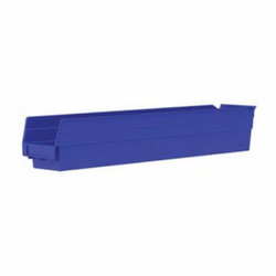 Akro-Mils 30124BLUE Durable Efficient Shelf Bin, 23-5/8 in L x 4-1/8 in W x 4 in H, 199 cu-in, Blue