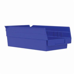 Akro-Mils 30130BLUE Shelf Bin, 11-5/8 in L x 6-5/8 in W x 4 in H, 128 cu-in, Blue
