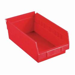 Akro-Mils 30130RED Shelf Bin, 11-5/8 in L x 6-5/8 in W x 4 in H, 128 cu-in, Red