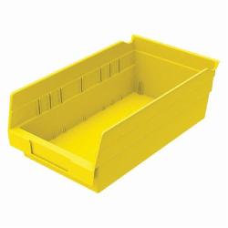 Akro-Mils 30130YELLO Shelf Bin, 11-5/8 in L x 6-5/8 in W x 4 in H, 128 cu-in, Yellow