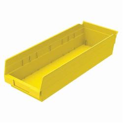 Akro-Mils 30138YELLO Shelf Bin, 17-7/8 in L x 6-5/8 in W x 4 in H, 176 cu-in, Yellow