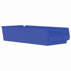 Akro-Mils 30158BLUE Shelf Bin, 17-7/8 in L x 8-3/8 in W x 4 in H, 214 cu-in, Blue
