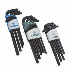 Allen 56604G Long Arm Magnetic Key Set, 31 Pieces, 0.05 to 0.375 in, 1.5 to 10 mm Hex, T10 to T50 Torx, L-Handle, Alloy Steel, Black Oxide