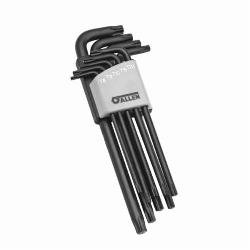 Allen 56620G Long Key Set, 9 Pieces, T8 to T40 Torx, L-Handle Handle, Alloy Steel, Black Oxide