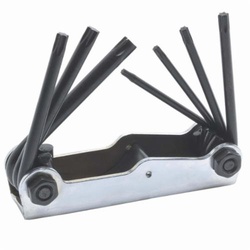 Allen 56622G Key Set, 9 Pieces, 0.05 to 0.1875 in Hex, Cushion Grip/Fold-Up Handle, Alloy Steel, Black Oxide