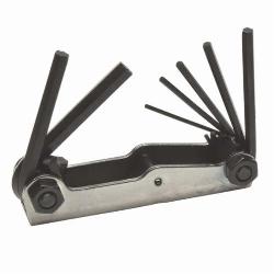 Allen 56632G Key Set, 17 Pieces, 5/64 to 1/4 in, 1.5 to 8 mm Hex, Cushion Grip/Fold-Up Handle, Alloy Steel, Black Oxide