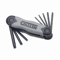 Allen 56634G Key Set, 8 Pieces, T8 to T40 Torx, Cushion Grip/Fold-Up Handle, Alloy Steel, Black Oxide