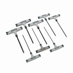 Allen 56650G Standard Key Set, 8 Pieces, 3/32 to 1/4 in Hex, Cushion Grip/T-Handle Handle, Alloy Steel, Black Oxide