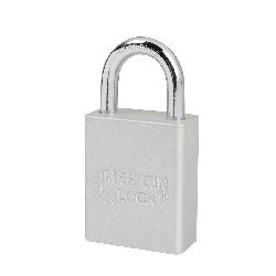 American Lock A1105KACLR Safety Padlock, Alike Key, Silver, Anodized Aluminum Body, 1/4 in Dia x 1 in H x 25/32 in W Polished Chrome Boron Alloy Steel Shackle, Conductive Conductivity