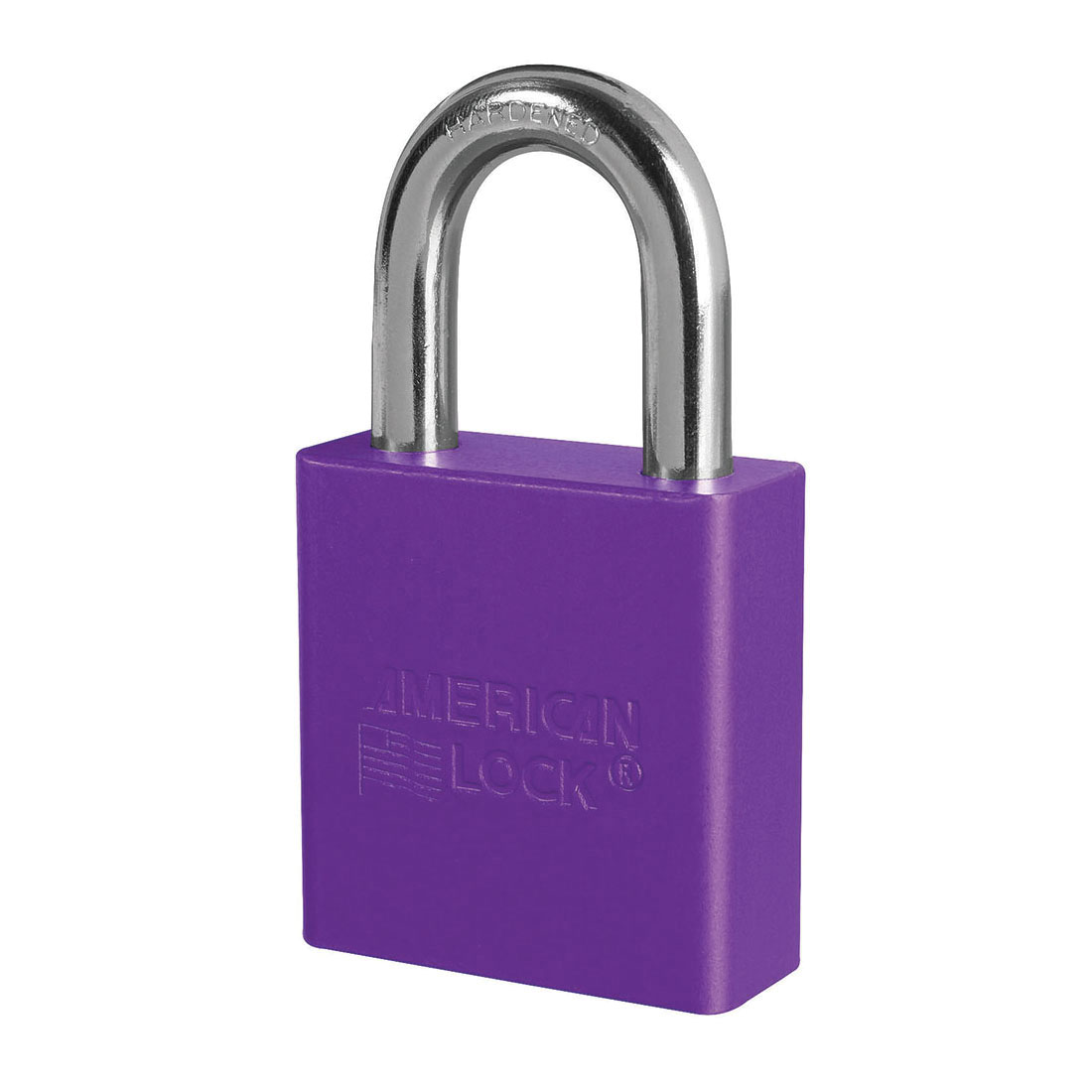 American Lock A1205PRP Rekeyable Pin Padlock, Different Key, Solid Aluminum Body, 5/16 in Dia Shackle, Purple, 5-Pin Cylinder Dual Ball Bearing Tumbler Locking Mechanism