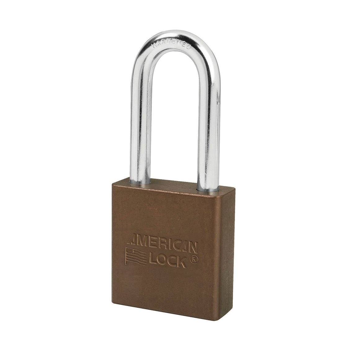 American Lock A1206BRN Rekeyable Pin Padlock, Different Key, Solid Aluminum Body, 5/16 in Dia Shackle, Brown, 5-Pin Cylinder Dual Ball Bearing Tumbler Locking Mechanism