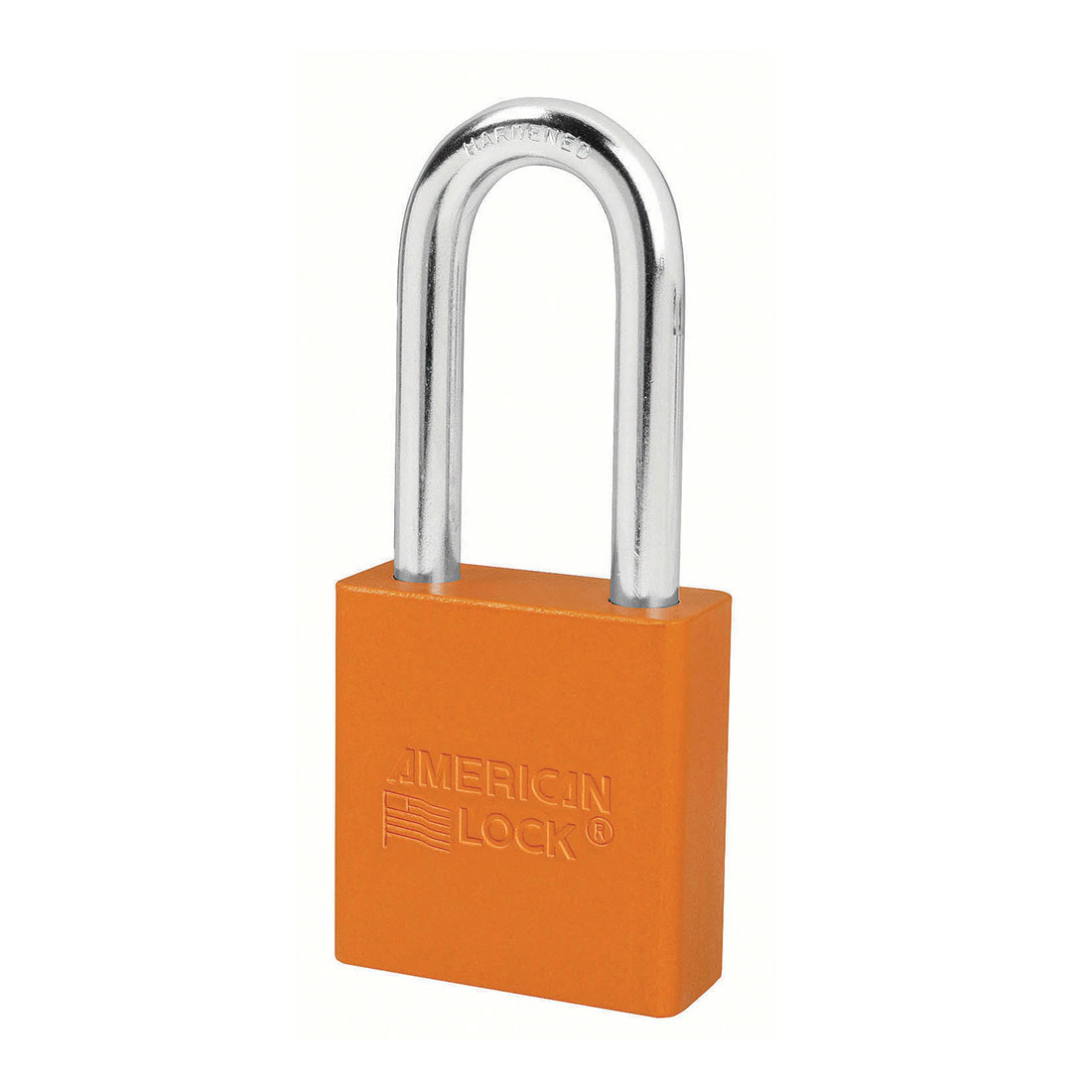American Lock A1206ORJ Rekeyable Pin Padlock, Different Key, Solid Aluminum Body, 5/16 in Dia Shackle, Orange, 5-Pin Cylinder Dual Ball Bearing Tumbler Locking Mechanism
