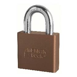 American Lock A1305BRN Rekeyable Pin Padlock, Different Key, Solid Aluminum Body, 3/8 in Dia Shackle, Brown, 5-Pin Cylinder Dual Ball Bearing Tumbler Locking Mechanism
