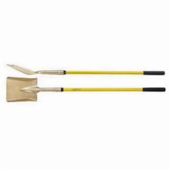 Ampco S-82FG 2-Piece Non-Magnetic Shovel, 43 in L Handle, 11 in L x 9 in W Blade, Aluminum Bronze Copper Alloy Blade, Fiberglass Handle