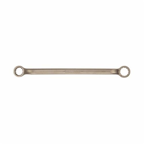 Ampco W-3130 Double Box End Wrench, 1/2 x 9/16 in Wrench, 12 Points, 15 deg Offset, 9-1/2 in OAL, Aluminum Bronze, Natural
