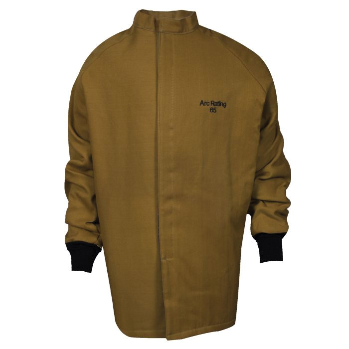 ArcGuard C04KDQT032X32 Arc Flash Coat, 2XL, Caramel, DuPont Nomex/Kevlar, 49 to 53 in Chest, Resists: Flame, ASTM F1506, CAT 4, CSA Z462, NFPA 70E, OSHA 1910.269