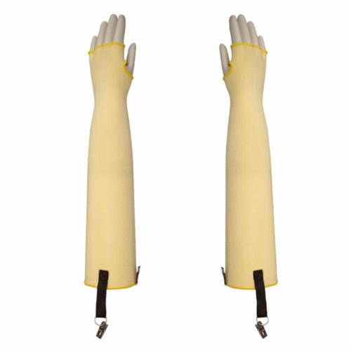 Armor Guys 01-021 Ultimate Cut-Resistant Sleeves With Alligator Clip, Finger Tracks and Thumb Hole, Universal, 22 in L, Taeki5 Fiber Liner, Yellow