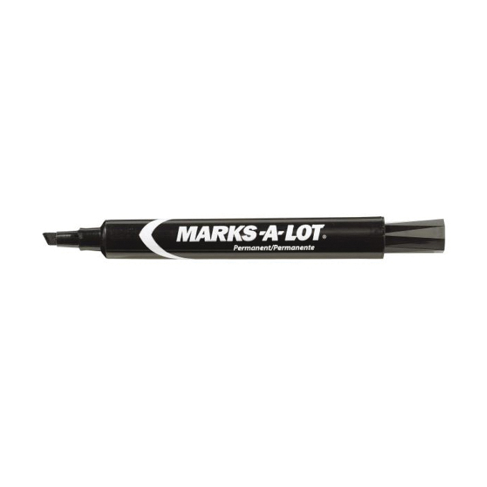 Avery Marks-A-Lot 08888 Desk Style Permanent Marker, Black Ink, 4.7625 mm Chisel Tip, Large Barrel