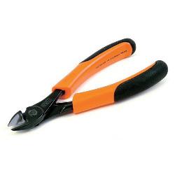 Bahco 2101G-125 Ergo Side Cutting Plier With Progressive Edge, 3.5 mm Copper, 1.8 mm Iron, 1.6 mm Piano Wire, 14.2 mm L x 17 mm W x 8 mm THK Alloy Steel Jaw, 125 mm OAL, Straight Cut