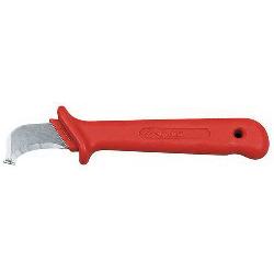 Bahco 2820VHELP Insulated Curved Knife, 20 mm W, 1 Blades Included, Stainless Steel Blade, 180 mm OAL