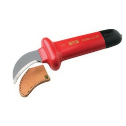 Bahco 2820VPC Insulated Electrician's Knife, 23 mm W Curved Blade, 1 Blade Included, 180 mm OAL