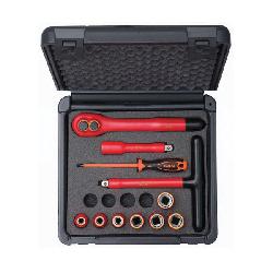 Bahco 7811DMV Tool Set, Shock Resistant Plastic Case Tool Storage, 1000 VAC, 11 Pieces