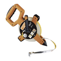 Bahco LTS-100-E Professional Construction Grade Long Measuring Tape, 100 m L x 16 mm W Blade, Nylon/Fiberglass Blade, Imperial/Metric Measuring System