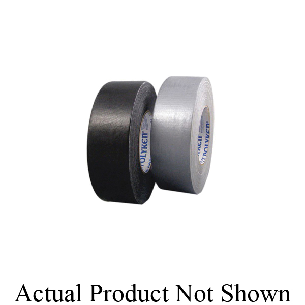 Polyken 1086683 227 Contractor Grade Duct Tape, 55 m L x 48 mm W, 11 mil THK, Rubber Adhesive, Polyethylene Coated Cloth Backing, Silver