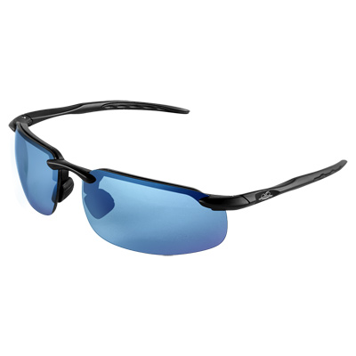 Swordfish Blue Mirror Polarized Lens, Matte Black Frame Safety Glasses Half Frame