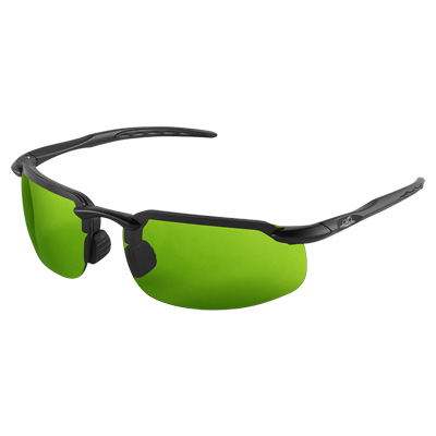 Swordfish Green 4.9 Cal Rated Anti-Fog Lens, Matte Black Frame Safety Glasses Half Frame
