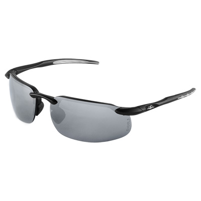Swordfish Silver Mirror Lens, Matte Black Frame Safety Glasses Half Frame