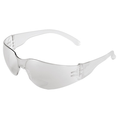 Torrent Clear 2.5 Diopter Reader Style Lens, Frosted Clear Frame Safety Glasses Frameless
