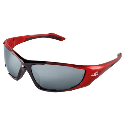 Javelin Silver Mirror Lens, Black to Orange Frame Safety Glasses Wrap-Around 2/3 Full-Frame