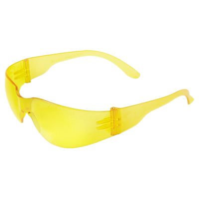 Torrent Yellow Lens, Frosted Yellow Frame Safety Glasses Frameless