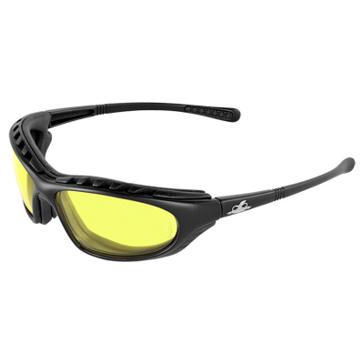 Steelhead Yellow Anti-Fog Lens, Matte Black Frame Safety Glasses Foam-Lined Full Frame