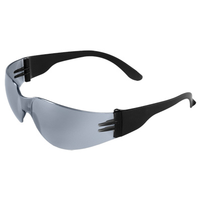 Torrent Silver Mirror Lens, Matte Black Frame Safety Glasses Frameless